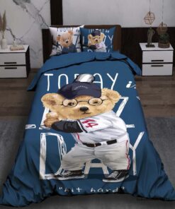 روتختی کودک پسرانه طرح خرس تدی بیسبالیست