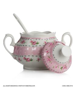 قندان چینی مدل آنجلا صورتی