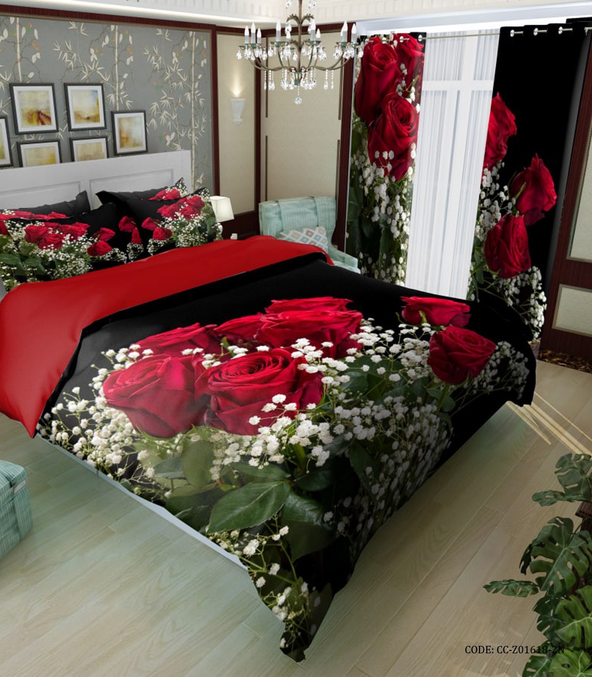 روتختی سه بعدی طرح دسته  گل رز مدل رزالین