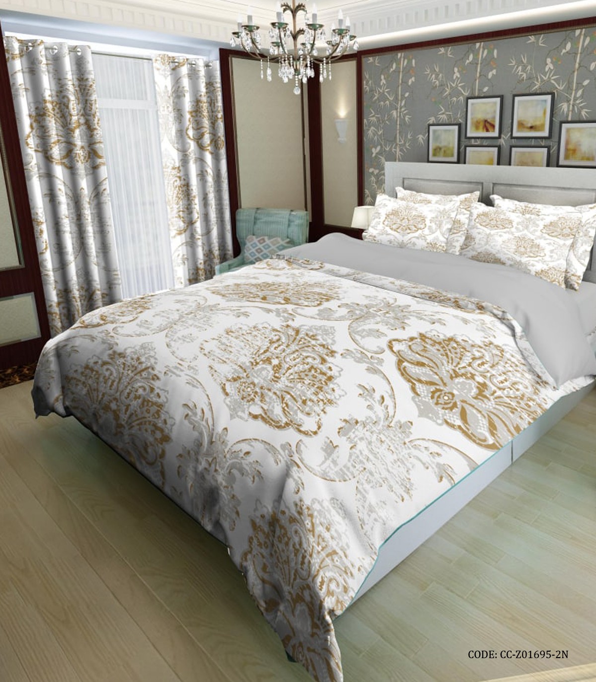 سرویس روتختی عروس سفید طلایی مدل شاهکار