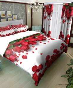سرویس روتختی عروس طرح گل رز سه بعدی مدل Romance