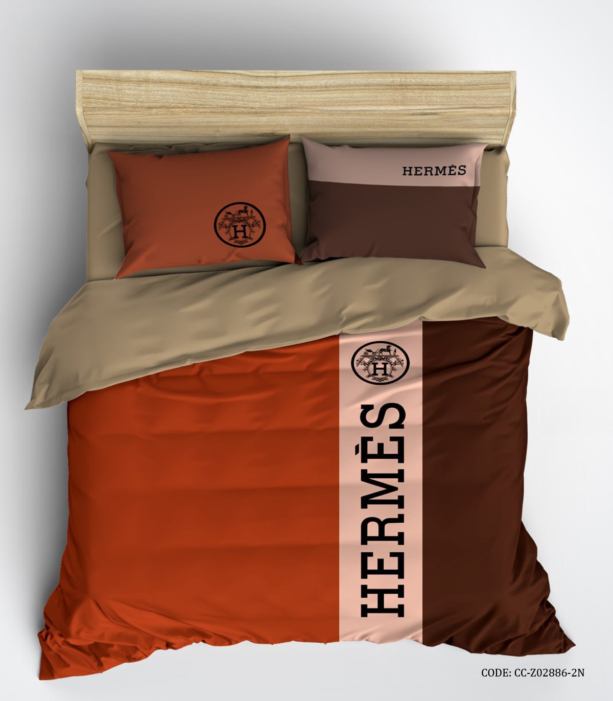 روتختی اسپرت ساده نارنجی قهوه ای برند HERMES