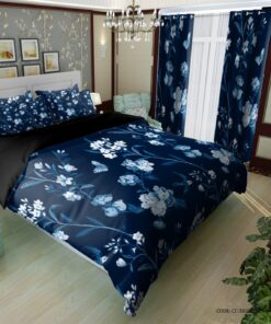 روتختی یک نفره و دو نفره طرح گلدار سورمه ای مدل بنفشه