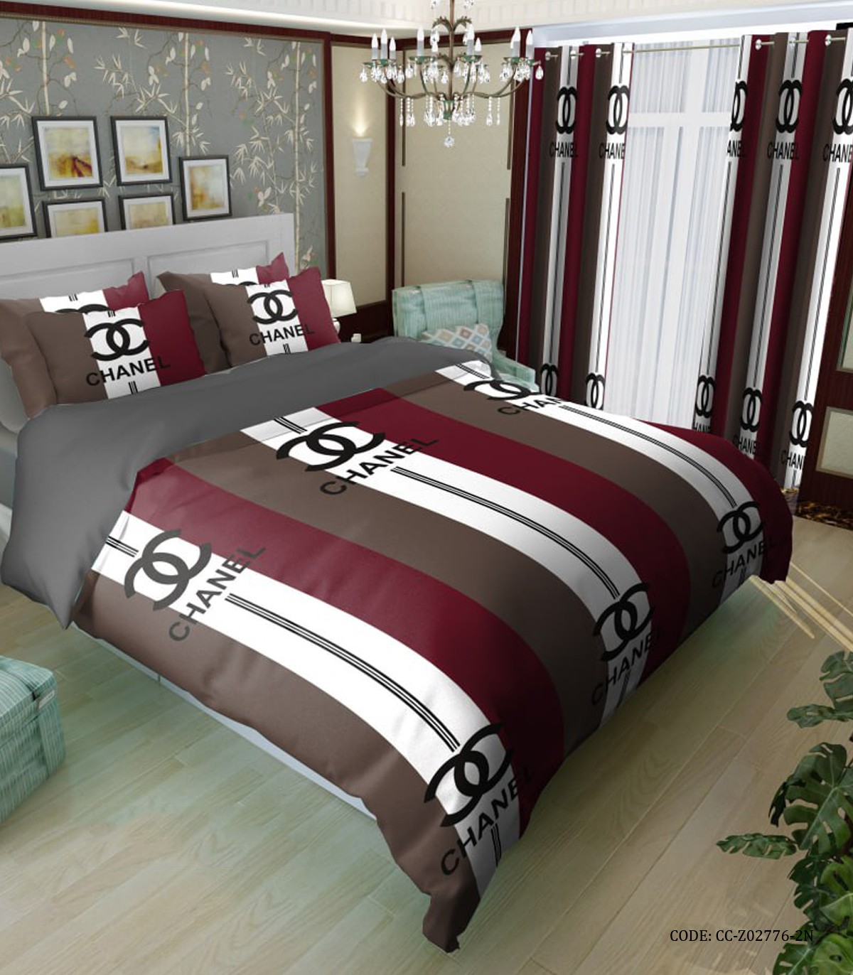 سرویس روتختی اسپرت دو نفره طرح چنل مدل دایان