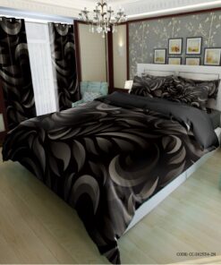 سرویس لحاف روتختی دو نفره  مشکی مدل مرجان