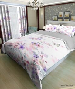 ست روتختی عروس سفید یاسی طرح گل مدل ترلان