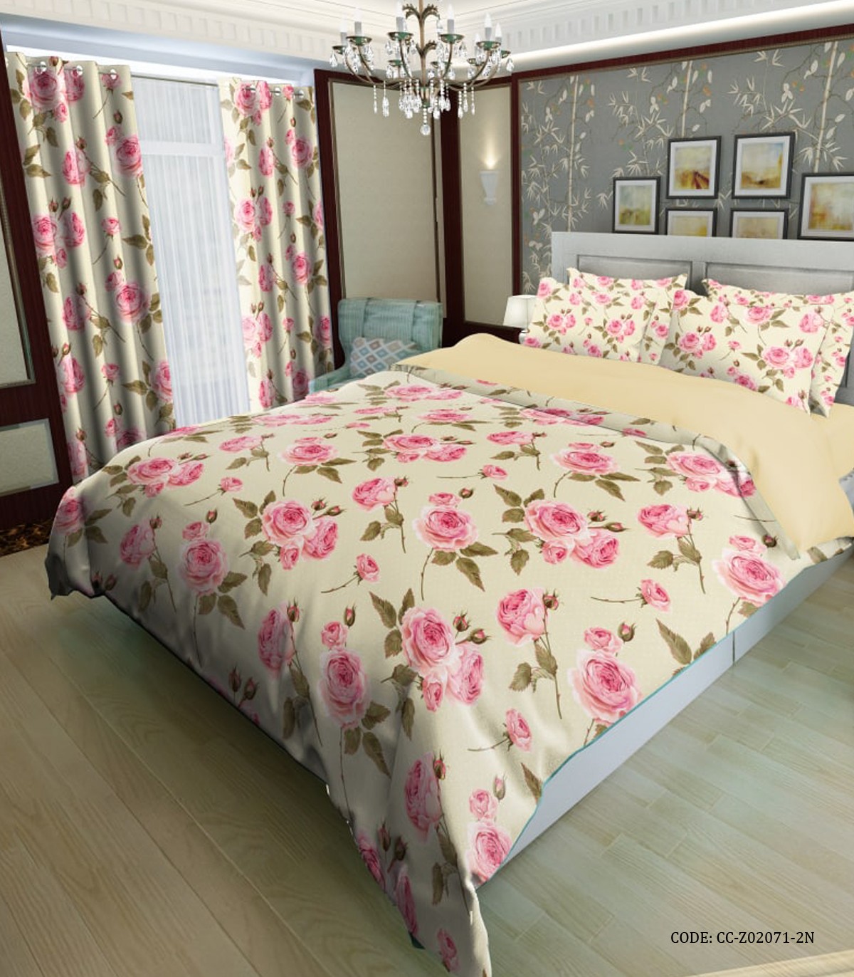 سرویس لحاف روتختی عروس طرح گلدار  مدل باوان