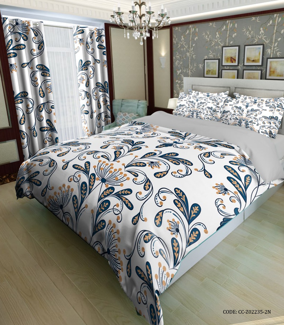 ست روتختی دو نفره  طرح گل مدل سانا