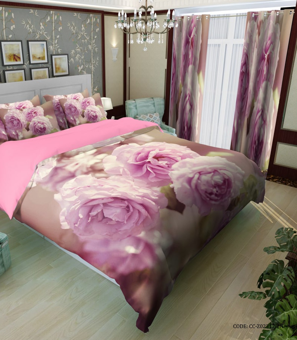 سرویس روتختی عروس طرح گل محمدی