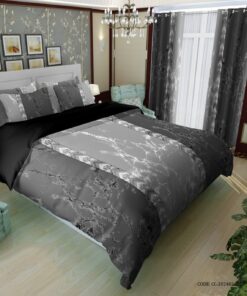 ست روتختی دو نفره طوسی طلایی مدل آرتیما