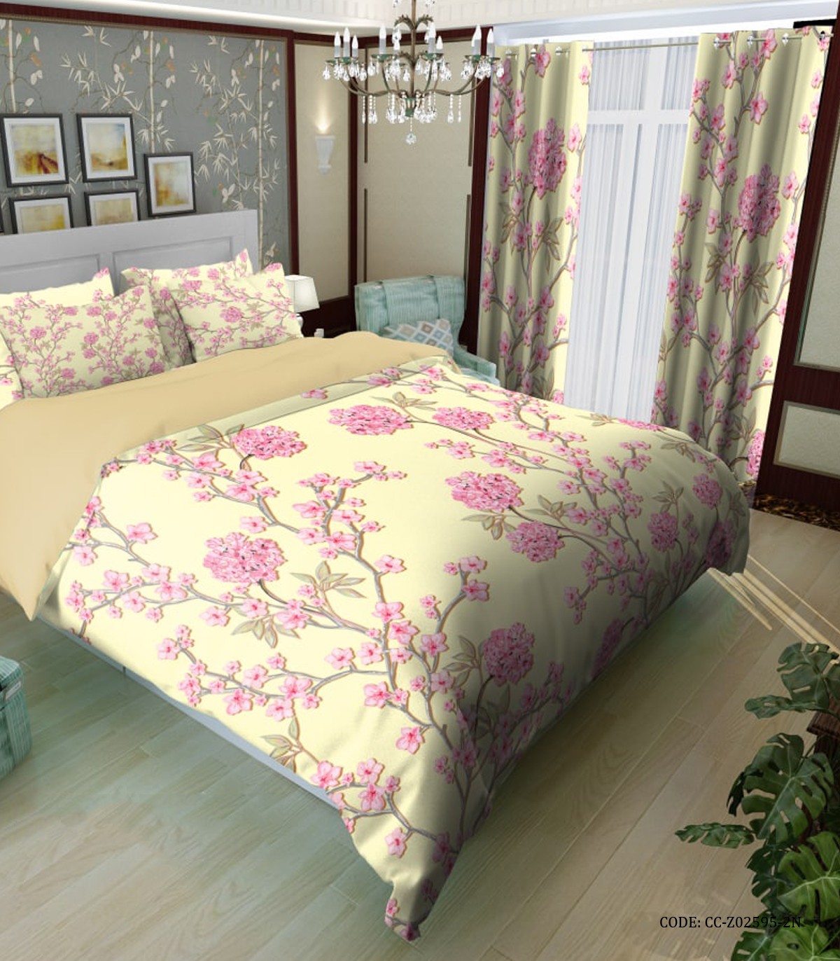 سرویس روتختی لیمویی گل دار مدل آهیر