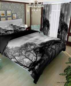 روتختی شیک یک نفره و دو نفره طوسی مشکی مدل شب در چنگل