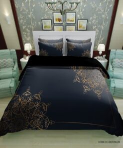 ست روتختی شیک مشکی طلایی مدل هورسان