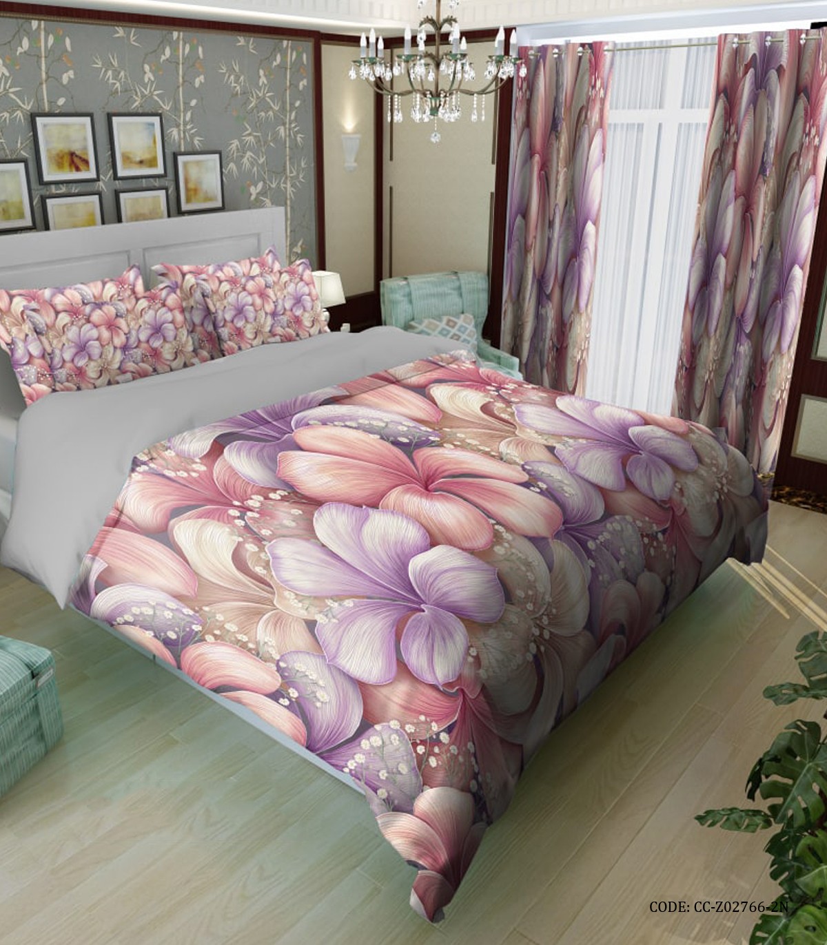 سرویس روتختی گلدار یک نفره و دو نفره مدل آرامیس