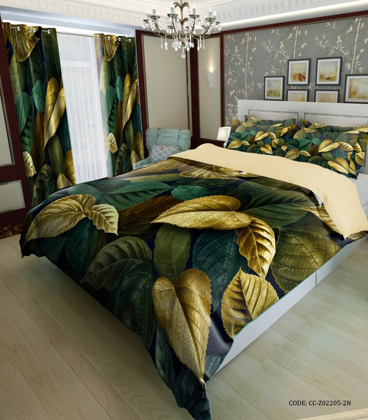 سرویس روتختی دونفره طرح برگ های تابستانی