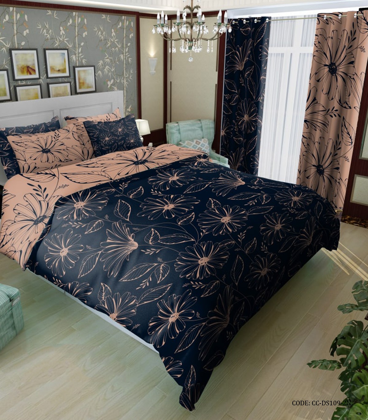 ست روتختیدو رو یک نفره و دو نفره طرح گل مدل بهدیس