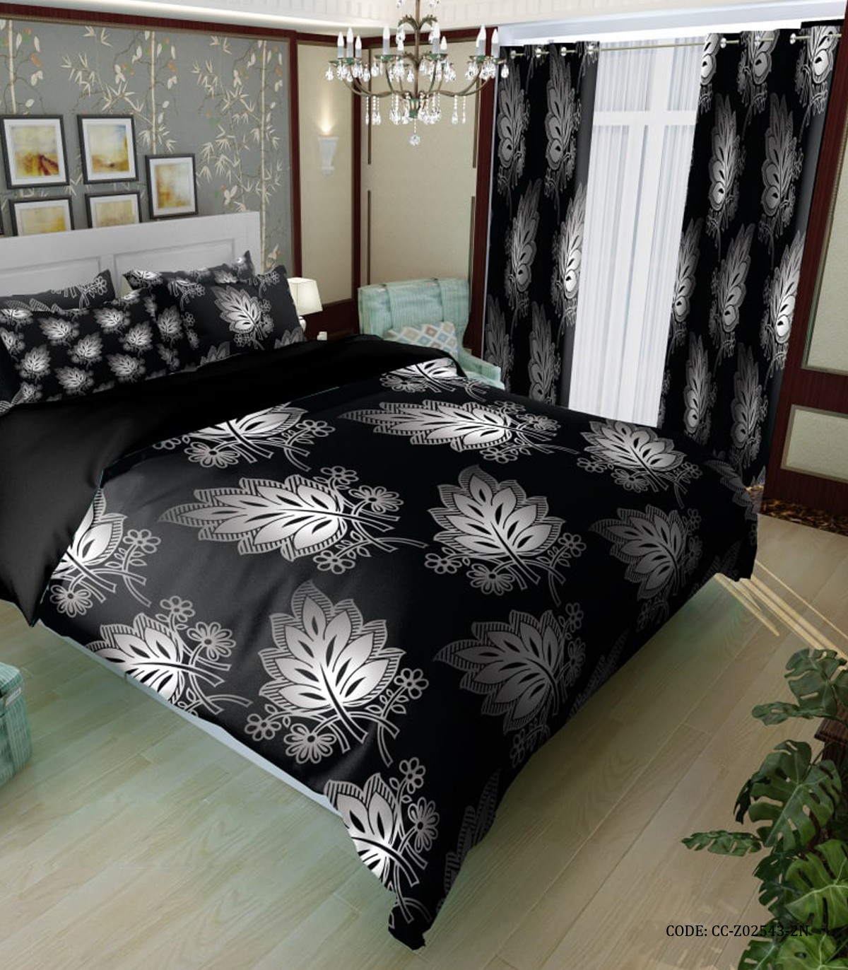 سرویس روتختی سفید مشکی دونفره و یک نفره مدل آوا