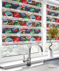 پرده زبرا آشپزخانه طرح تشتک نوشابه