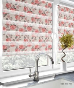 پرده زبرا آشپزخانه طرح گل سرخ