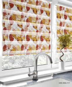 پرده زبرا آشپزخانه طرح برگ های پاییزی