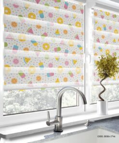 پرده زبرا آشپزخانه طرح بستنی و شیرینی