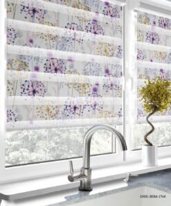 پرده زبرا آشپزخانه طرح گل های صحرایی