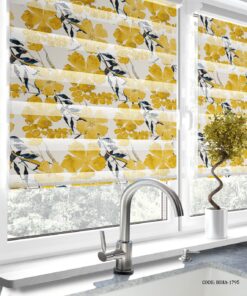 پرده زبرا آشپزخانه طرح گل های پاییزی