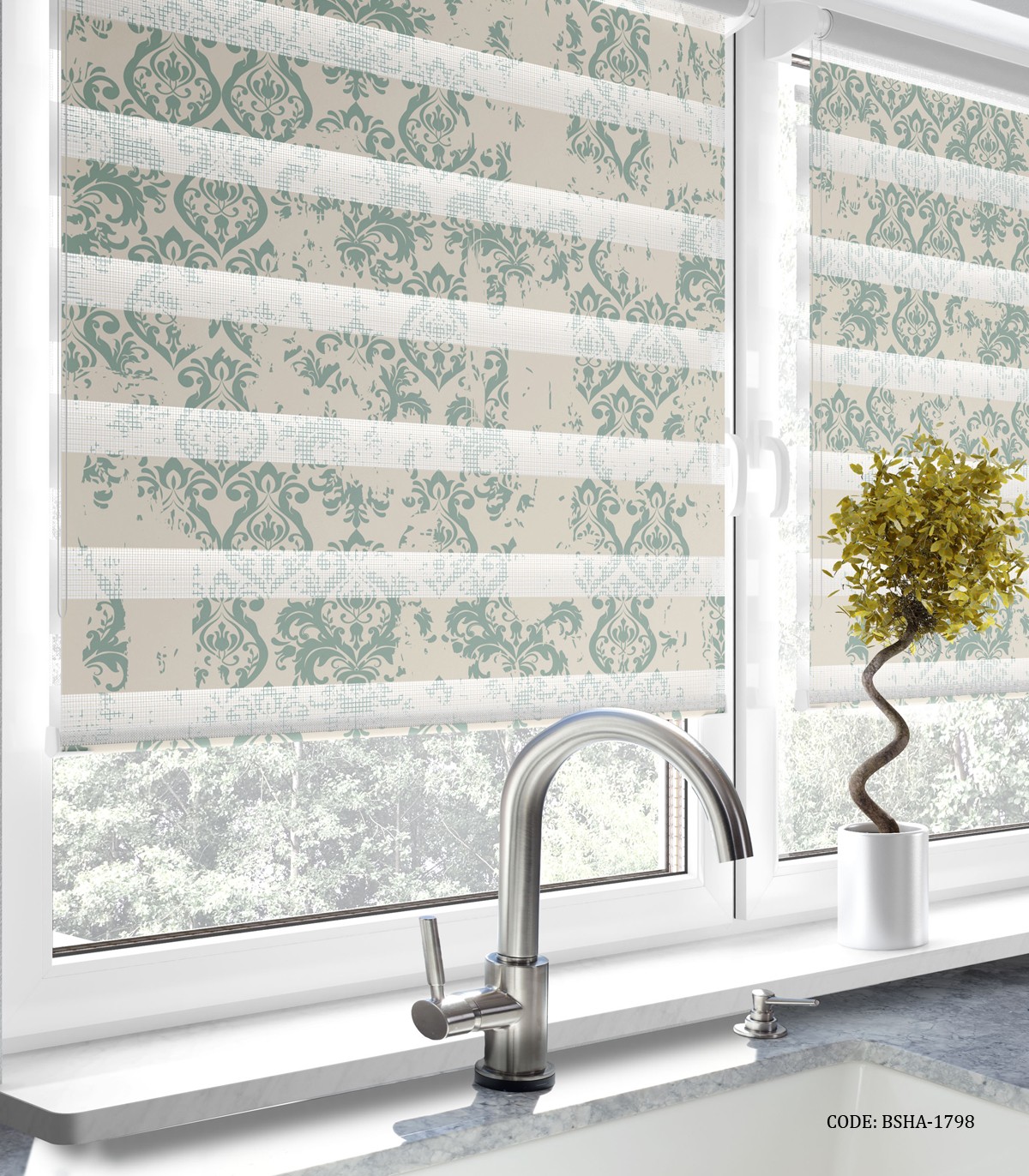 پرده زبرا آشپزخانه طرح اسلیمی