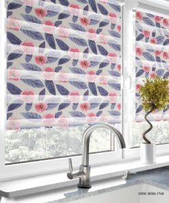 پرده زبرا آشپزخانه طرح گل مدل نیلوفر