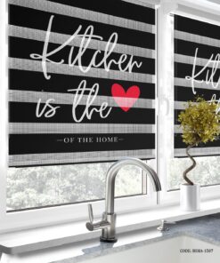 پرده زبرا آشپزخانه مشکی طرح Kitchen