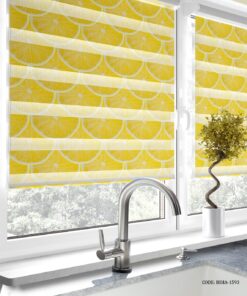 پرده زبرا آشپزخانه طرح لیمو