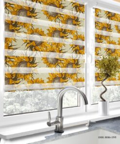 پرده زبرا آشپزخانه طرح آفتابگردان