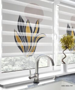 پرده زبرا آشپزخانه طرح لوتوس