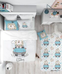 روتختی پسرانه 4 تکه طرح شیر مدل Happy Sunday