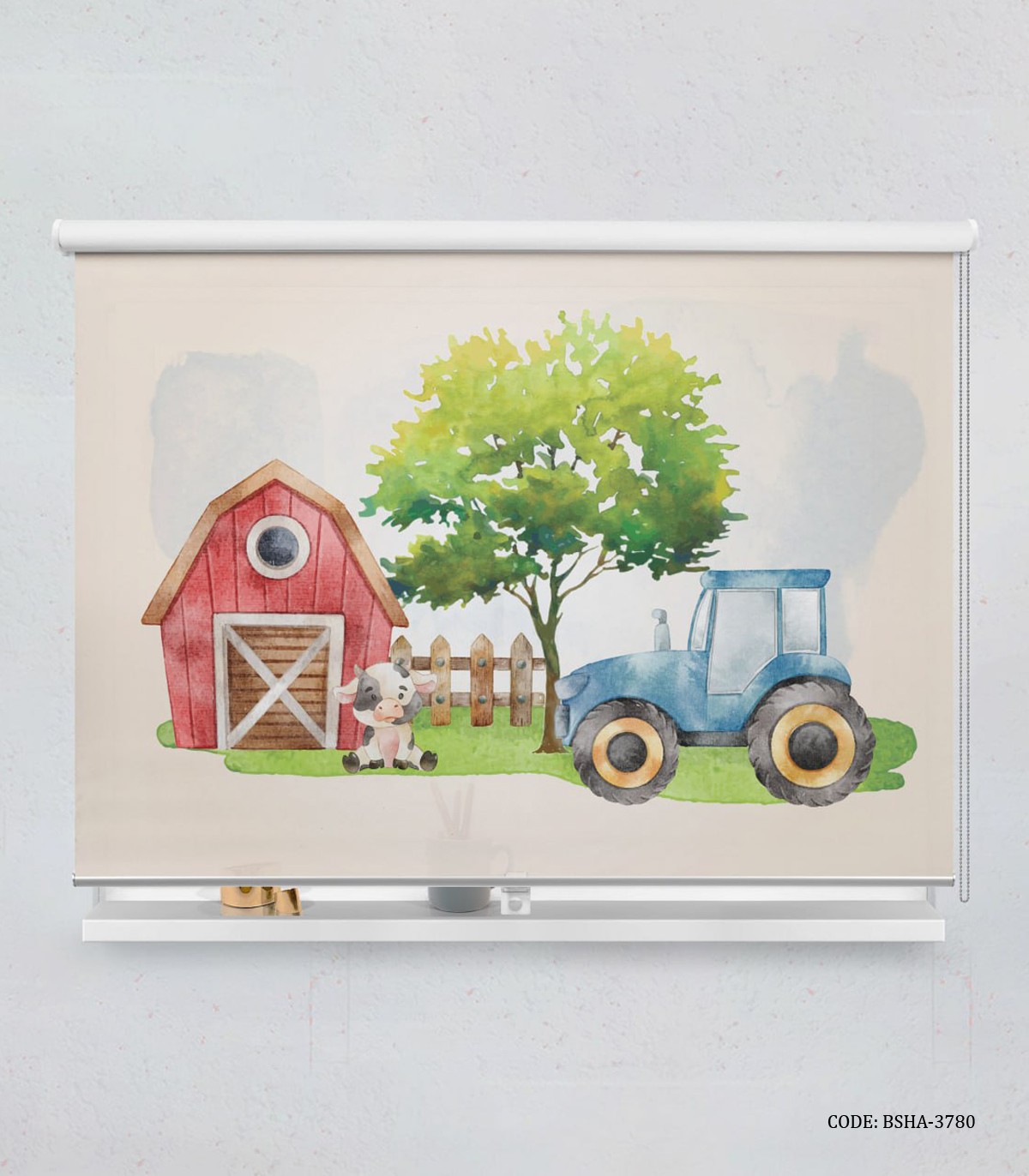 پرده شید اتاق کودک پسرانه طرح آسیاب بادی مدل Farm