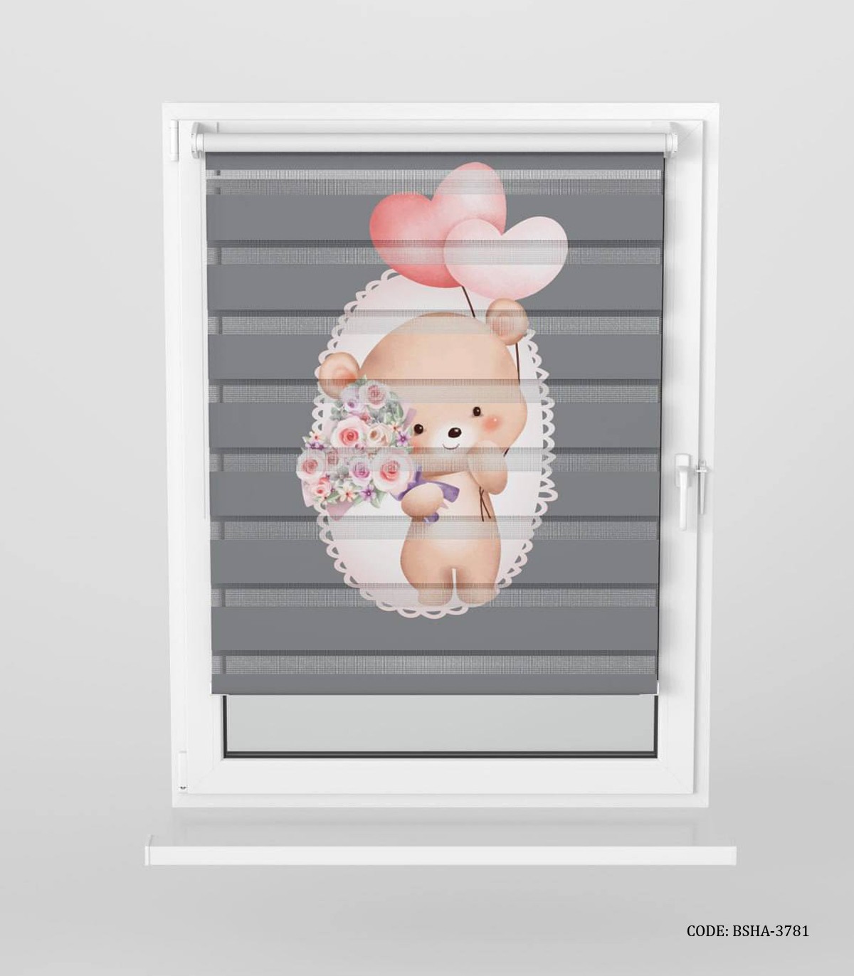 پرده زبرا اتاق کودک دخترانه طرح خرس مدل My Sweaty Bear