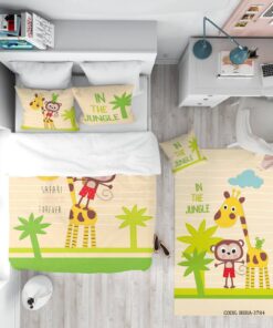 روتختی کودک پسرانه 4 تکه طرح زرافه و میمون مدل Friends Forever