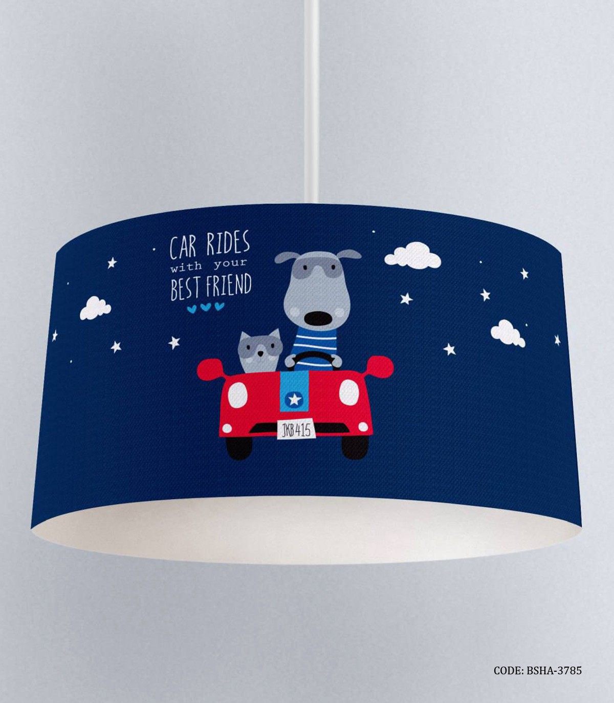 لوستر اتاق پسرانه طرح سگ و گربه مدل Drive with Best Friends