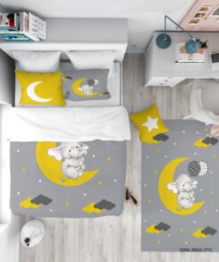 روتختی کودک پسرانه 4 تکه طرح فیل و ماه مدل Elphi in the Moon