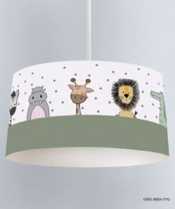 لوستر اتاق پسرانه طرح شیر و زرافه و اسب آبی مدل King of jungle