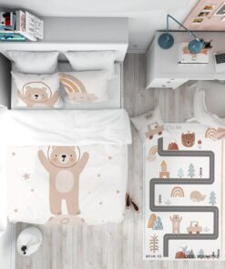 روتختی کودک پسرانه 4 تکه طرح خرس قهوه ای  مدل Space Adventure