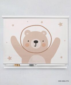 پرده شید اتاق پسرانه طرح خرس قهوه ای  مدل Space Adventure