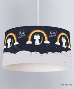 لوستر اتاق پسرانه طرح دخترانه طرح گربه و رنگین کمان مدل Magic Meow