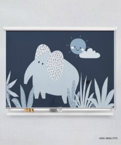 پرده شید اتاق کودک طرح فیل مدل A lonely Elephant