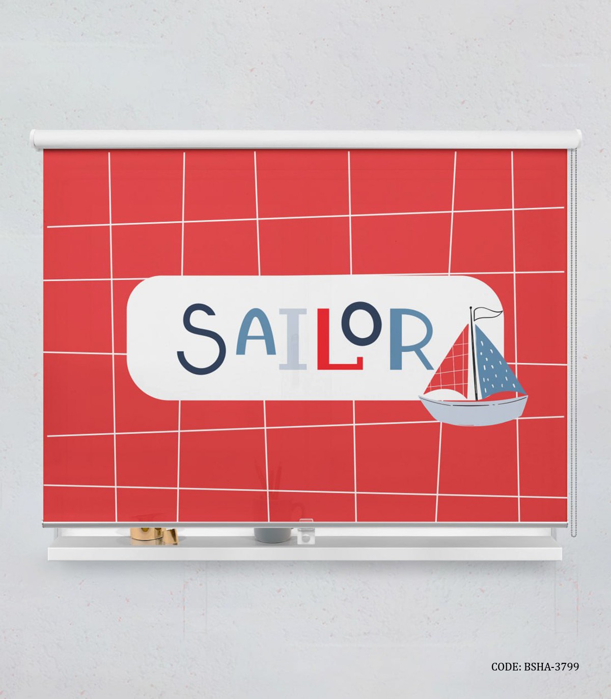پرده شید اتاق پسرانه طرح قایق ملوانی مدل Sailor