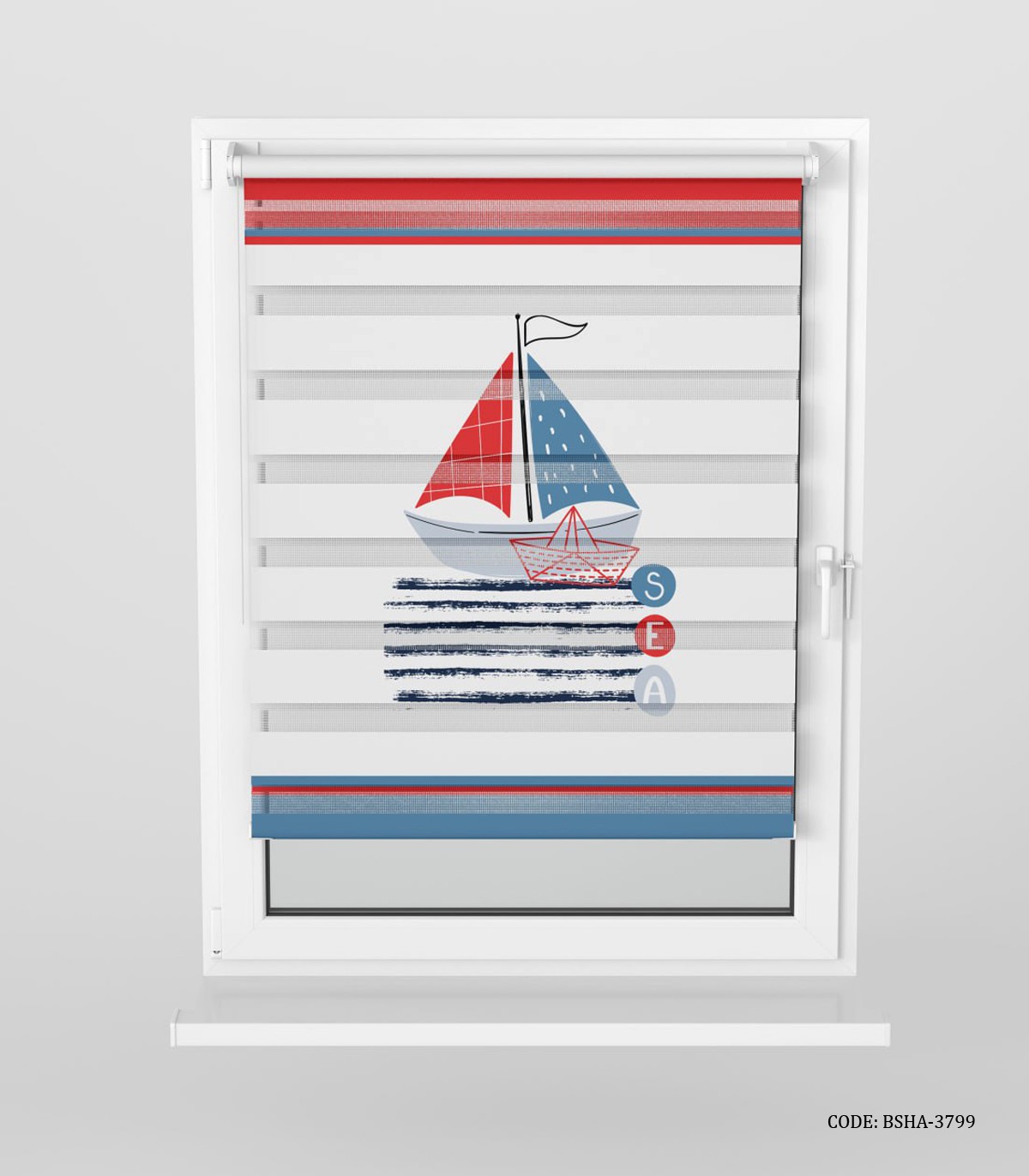 پرده زبرا اتاق پسرانه طرح قایق ملوانی مدل Sailor