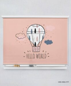 پرده شید اتاق دخترانه طرح بالون مدل Hello World
