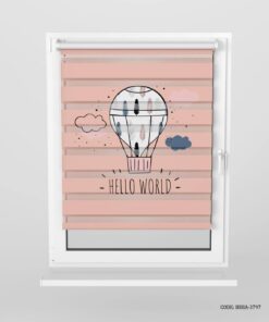پرده زبرا اتاق دخترانه طرح بالون مدل Hello World