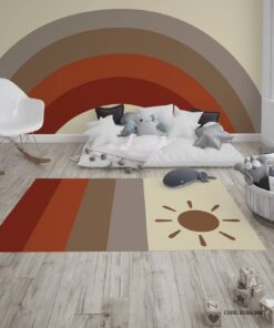 فرش اتاق دخترانه طرح رنگین کمانی  مدل Sun