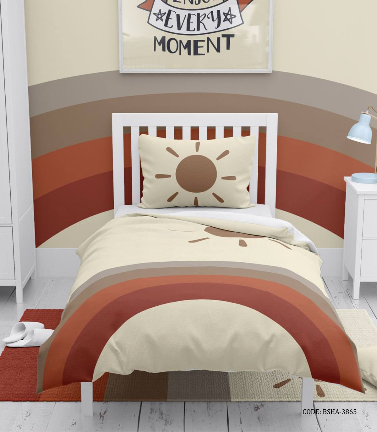 روتختی کودک دخترانه 4 تکه طرح رنگین کمانی  مدل Sun